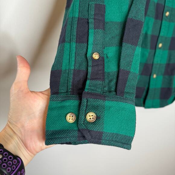 Alesbury Fireside Brushed Flannel Shirt Green Navy Check NWT Men Size Medium - Picture 4 of 8